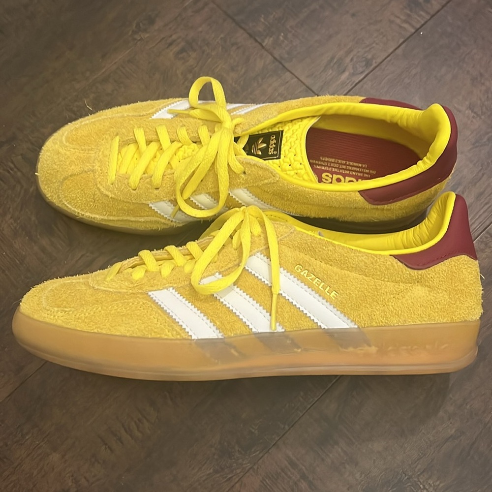 Adidas Gazelle Indoor Bright Yellow Collegiate Burgundy (Women’s 9.5)